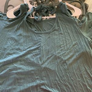 Lane Bryant rayon tee shirt teal green/never worn